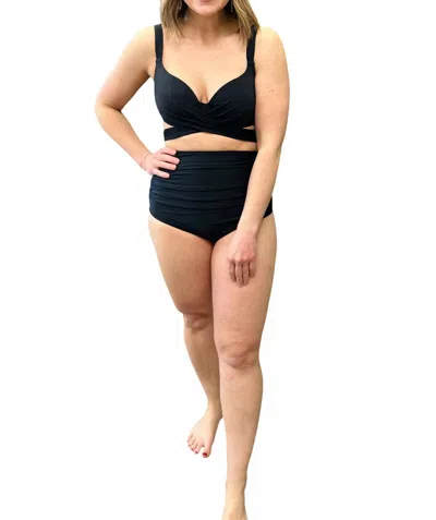 Allie Rose Women's Lagoon Luxe High Waist 2-piece Bikini In Black