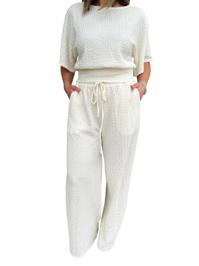 Allie Rose Women's The Gathered Grace Pants In Cream In White