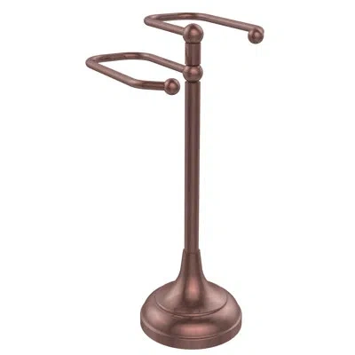 Allied Brass 2 Arm Guest Free Standing Towel Stand In Antique Copper