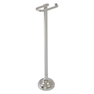 Allied Brass 26" High Free Standing Toilet Tissue Holder In Satin Nickel