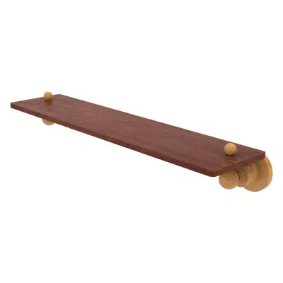 Allied Brass Astor Place Collection 22 Inch Solid Ipe Ironwood Shelf In Golden Yellow