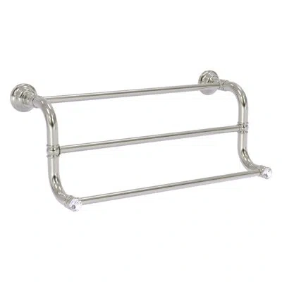 Allied Brass Carolina Crystal 18'' 3 - Bar Wall Mounted Towel Bar In Satin Nickel