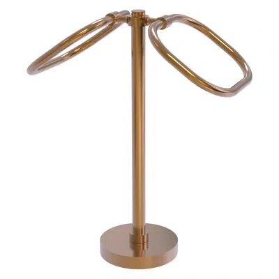 Allied Brass Choose 2 Ring Oval Guest Countertop Towel Stand In Brushed Bronze
