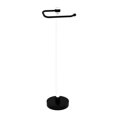 Allied Brass Clearview Freestanding Toilet Paper Holder With Twisted Accents In Matte Black