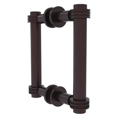 Allied Brass Contemporary 6" Back To Back Shower Door Pull With Dotted Accent In Antique Bronze