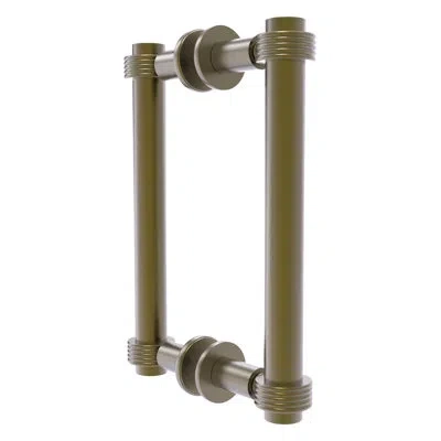 Allied Brass Contemporary  Back To Back Shower Door Pull With Grooved Accent In Antique Brass