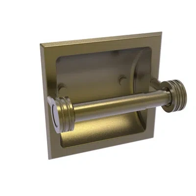 Allied Brass Continental Dotted Accents Recessed Toilet Paper Holder In Antique Brass