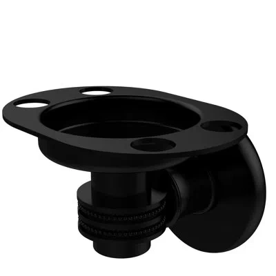 Allied Brass Continental Toothbrush & Tumbler Holder In Matte Black