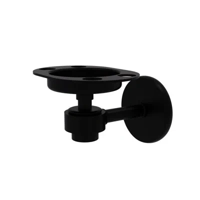 Allied Brass Continental Toothbrush & Tumbler Holder In Matte Black