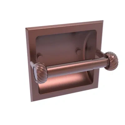 Allied Brass Continental Twisted Accents Recessed Toilet Paper Holder In Antique Copper