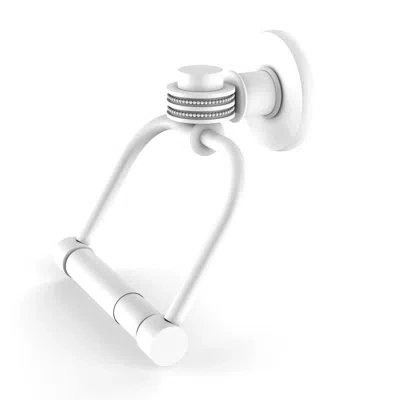 Allied Brass Continental Wall Mounted Double Post Tissue Holder With Dotted Detail In Matte White