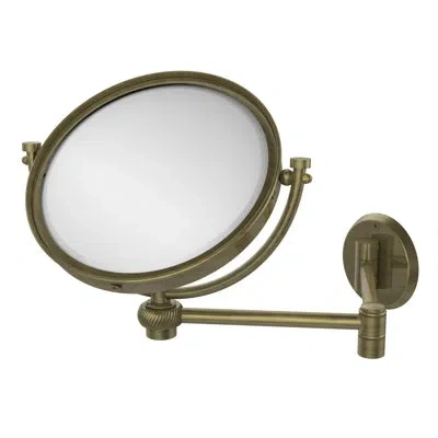 Allied Brass Extend Modern & Contemporary Magnifying Wall Mirror In Antique Brass