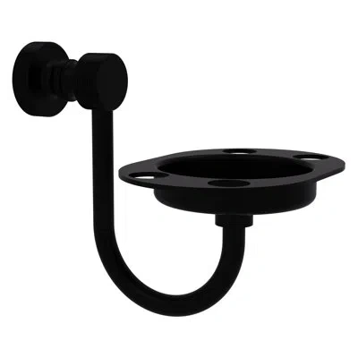Allied Brass Foxtrot Toothbrush & Tumbler Holder In Matte Black