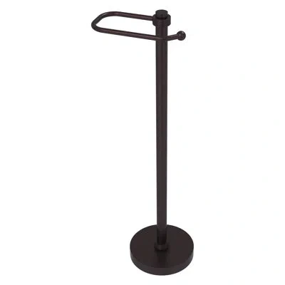 Allied Brass Free Standing European Style Toilet Tissue Stand With Groovy Detail In Antique Bronze