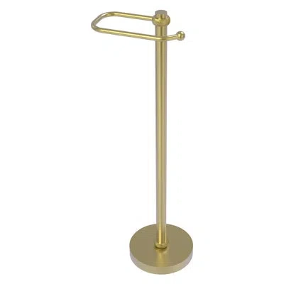 Allied Brass Free Standing European Style Toilet Tissue Stand With Twist Detail In Satin Brass