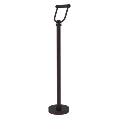 Allied Brass Free Standing Toilet Tissue Holder With Groovy Detail In Antique Bronze