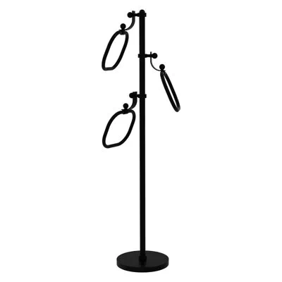 Allied Brass Free Standing Towel Stand In Matte Black