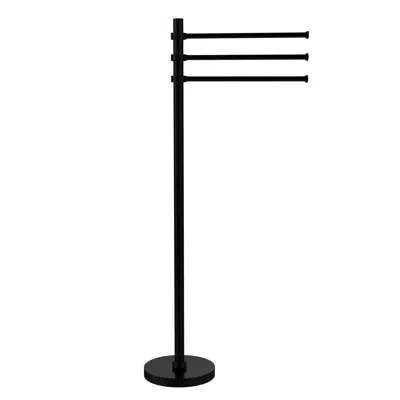 Allied Brass Free Standing Towel Stand In Matte Black