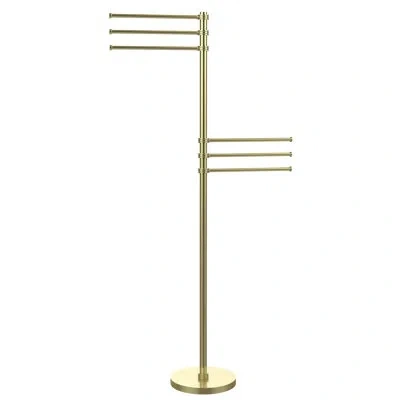 Allied Brass Free Standing Towel Stand In Satin Brass