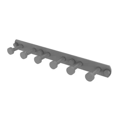 Allied Brass Fresno 6 Position Wall Mounted Hook Rack In Matte Gray