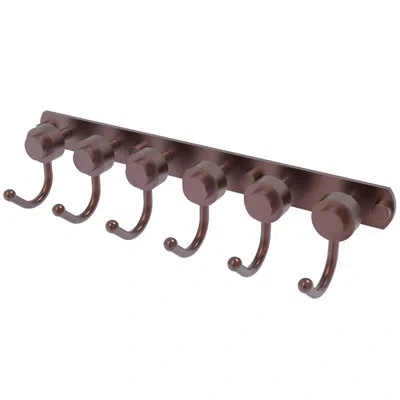 Allied Brass Mercury 6 Position Wall Mounted Hook Rack In Antique Copper