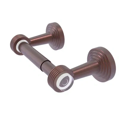 Allied Brass Pacific Beach Two Post Groovy Accents Wall Mount Toilet Paper Holder In Antique Copper