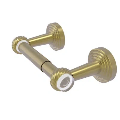 Allied Brass Pacific Beach Two Post Twisted Accents Wall Mount Toilet Paper Holder In Satin Brass