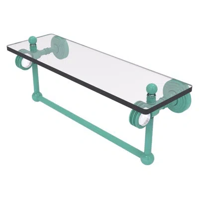 Allied Brass Pacific Grove Floating Shelf With Towel Bar In Green