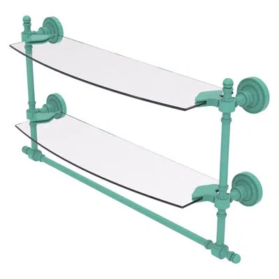 Allied Brass Retro Dot 2 Piece Floating Shelf With Towel Bar In Green