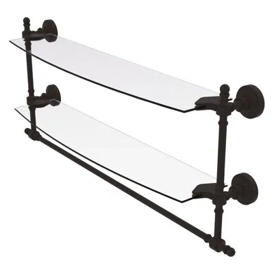 Allied Brass Retro Wave 2 Piece Tiered Shelf With Tower Bar In Oil Rubbed Bronze