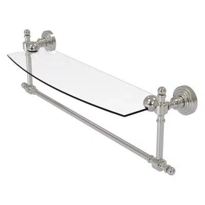 Allied Brass Retro Wave Bracket Shelf With Towel Bar In Satin Nickel