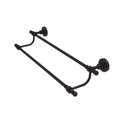 Allied Brass Retro Wave Double Wall Mounted Towel Bar In Antique Bronze