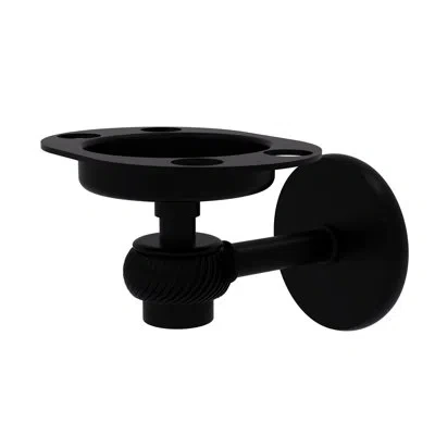 Allied Brass Satellite Orbit One Toothbrush & Tumbler Holder In Matte Black