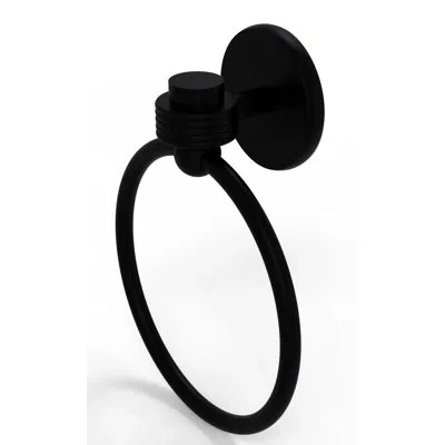 Allied Brass Satellite Orbit One Wall Mounted Towel Ring In Matte Black