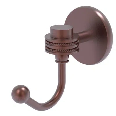 Allied Brass Satellite Orbit One Wall Mounted Utility Hook With Dotted Detail In Antique Copper