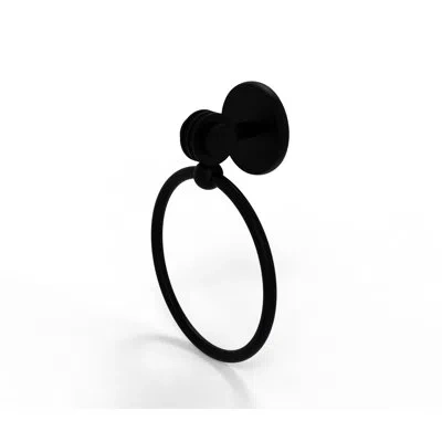 Allied Brass Satellite Orbit Two Wall Mounted Single Towel Ring In Matte Black