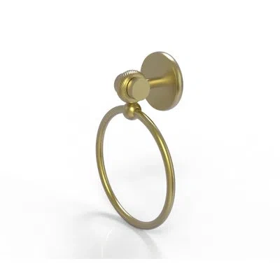 Allied Brass Satellite Orbit Two Wall Mounted Single Towel Ring In Satin Brass