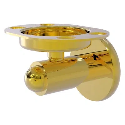 Allied Brass Soho Toothbrush & Tumbler Holder In Polished Brass