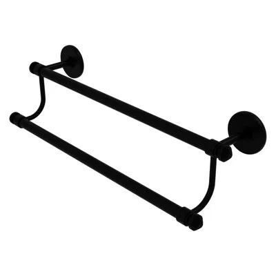 Allied Brass Southbeach Double Wall Mounted Towel Bar In Matte Black