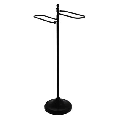 Allied Brass Traditional Free Standing Towel Stand In Matte Black