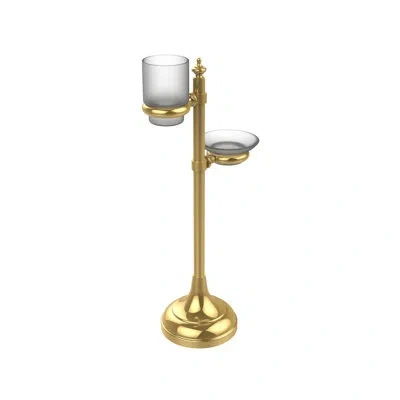 Allied Brass Vanity Top Multi-accessory Ring Tumbler Holder In Polished Brass