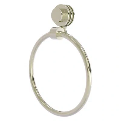 Allied Brass Venus Wall Mounted Towel Ring With Dotted Detail In Polished Nickel