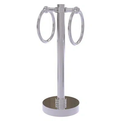 Allied Brass Wall Mounted 2-ring Guest Towel Holder With Dotted Detail In Polished Chrome