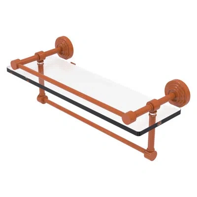 Allied Brass Waverly Place Floating Shelf With Towel Bar In Brown