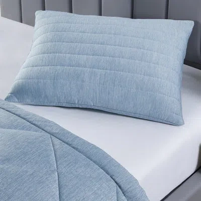 Allied Home Below Zero Cooling Channel Quilted Medium Support Pillow In Blue