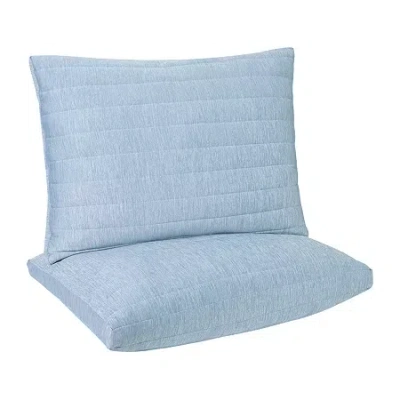 Allied Home Below Zero Cooling Quilted Gusset Cooling Down Alternative Medium Density Pillow In Blue