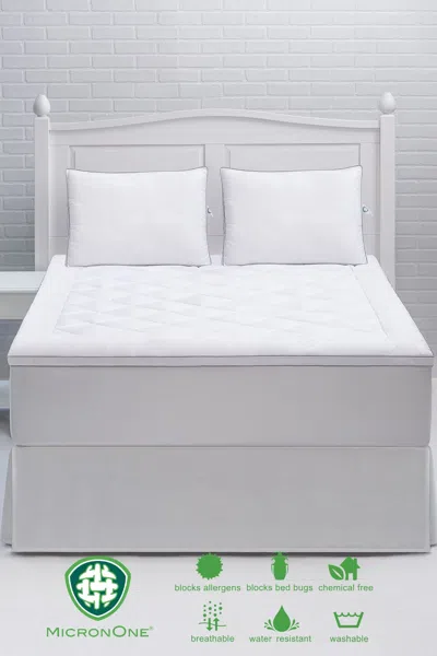 Allied Home Premium Micronone Twin Allergen Barrier Memorry Fiber Mattress Pad In White