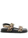 Allimaglia Leopard-print Sandals In Brown