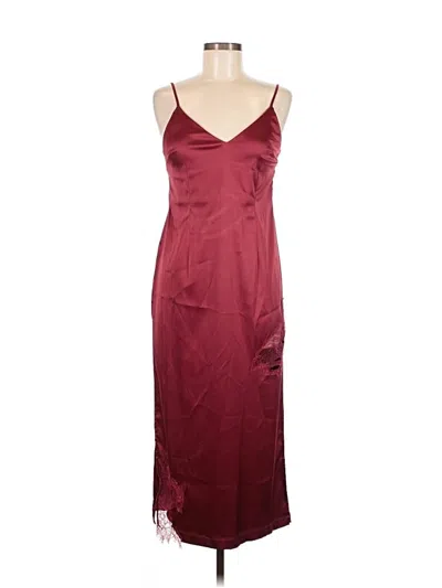 Pre-owned Allina Liu Cocktail Dress In Burgundy