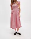 Allina Liu Rosalie Dress In Red Gingham In Multi